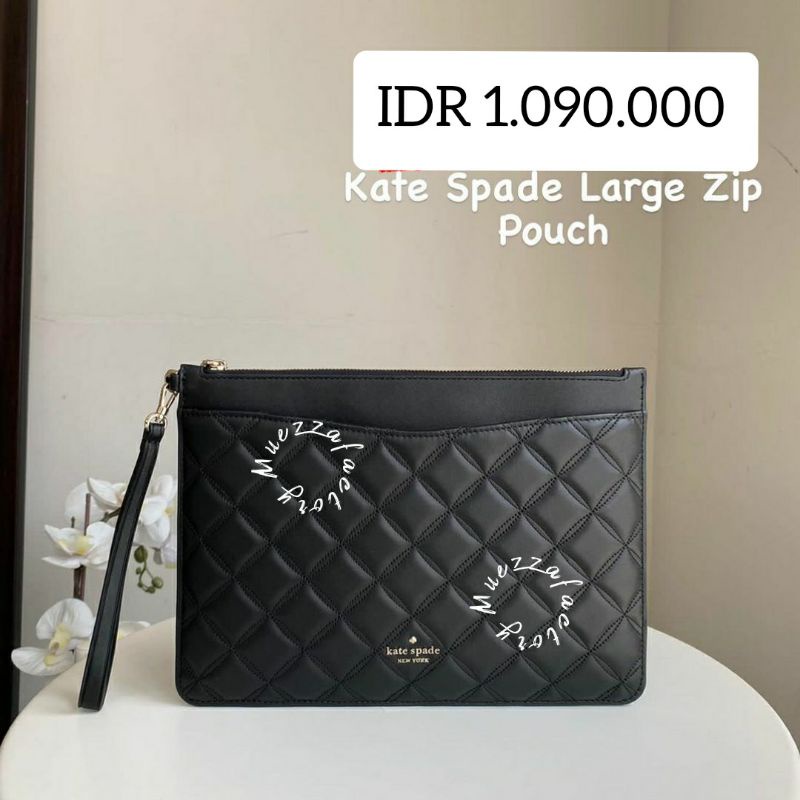 KATE SPADE NATALIA LARGE ZIP POUCH BLACK