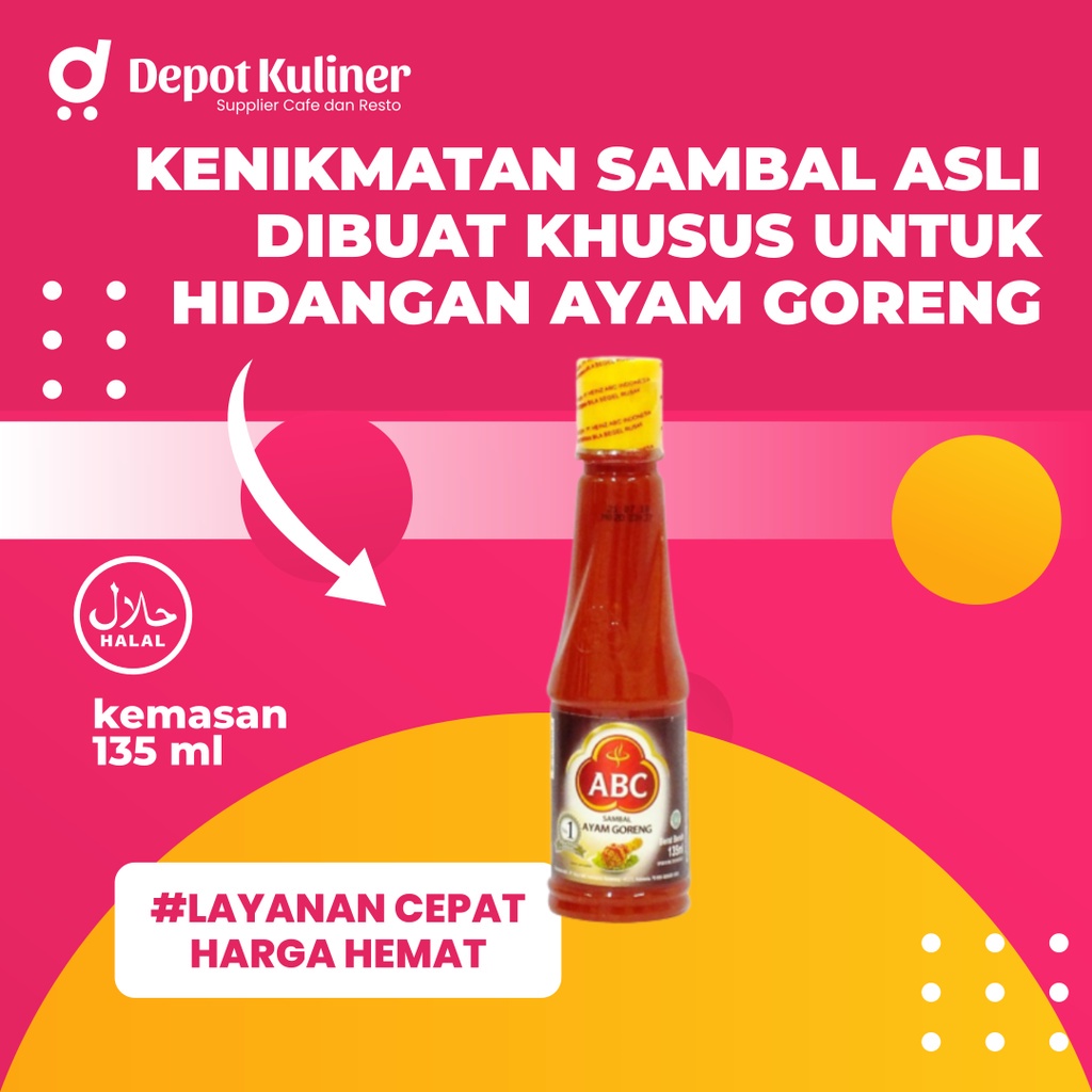 SAMBAL ABC 135GR AYAM GORENG BOTOL DEPOT KULINER