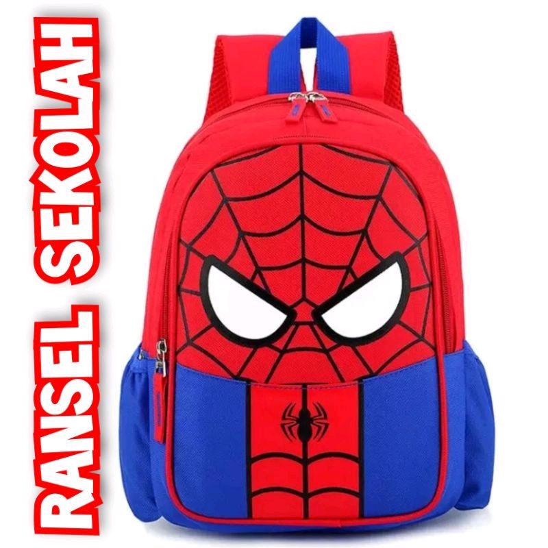 samasuka.shop - Tas Ransel Anak Sekolah SD Laki - laki Motif Spiderman Bagus Keren Lucu Murah COD / Bisa Bayar Di Tempat