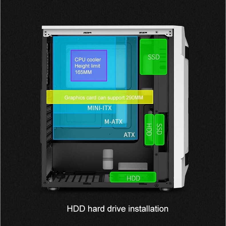 Casing PC Gaming AULA FZ014 ATX include 3 fan RGB - Casing AULA FZ 014