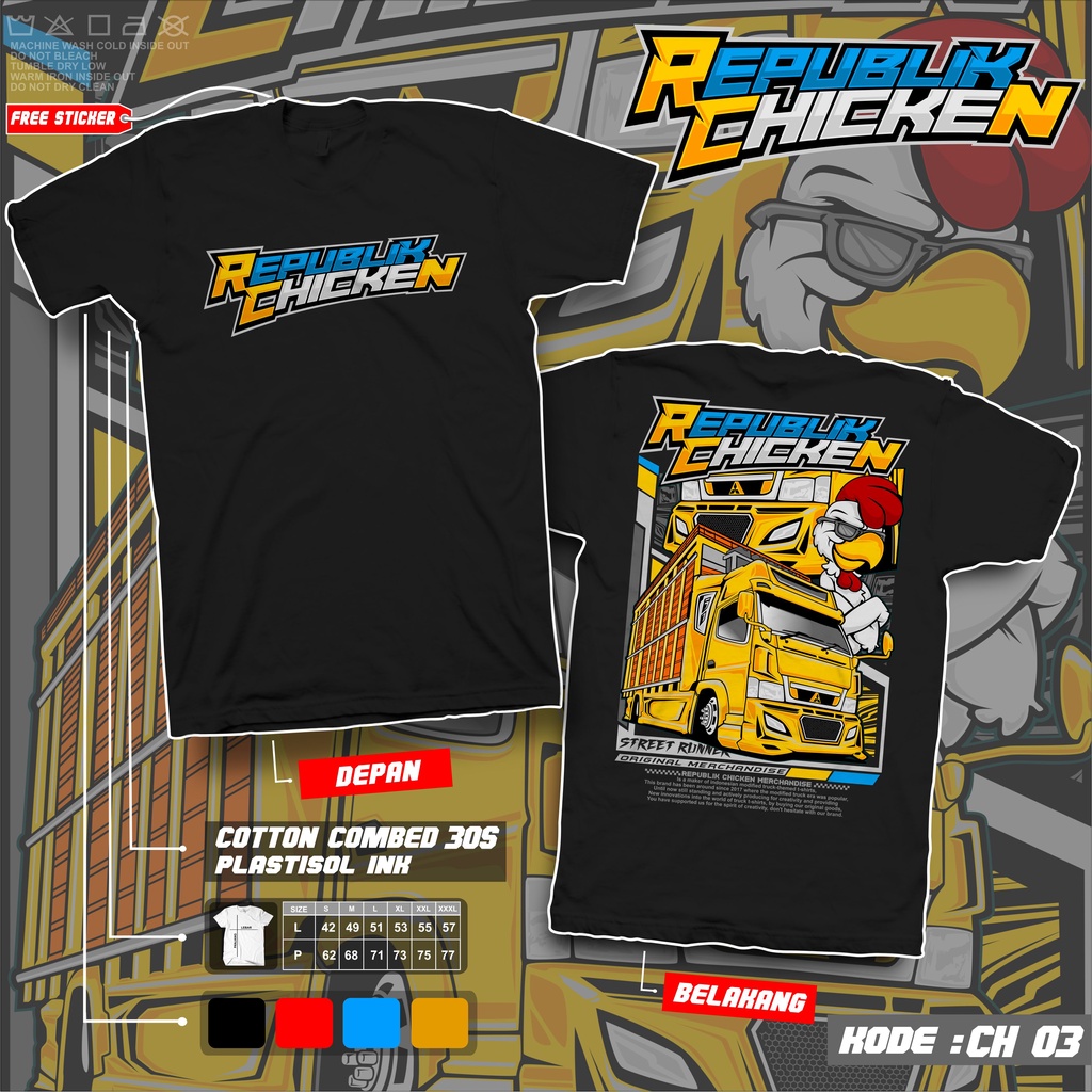 KAOS TRUCK REPUBLIK CHICKEN PASUKAN PEMBURU WAKTU KAOS TRUK AYAM BALAP KAOS TRUK MANIA KAOS TRUK CHICKEN RUN KAOS TRUK AYAM BANTER KAOS TRUCK AYAM DEWASA