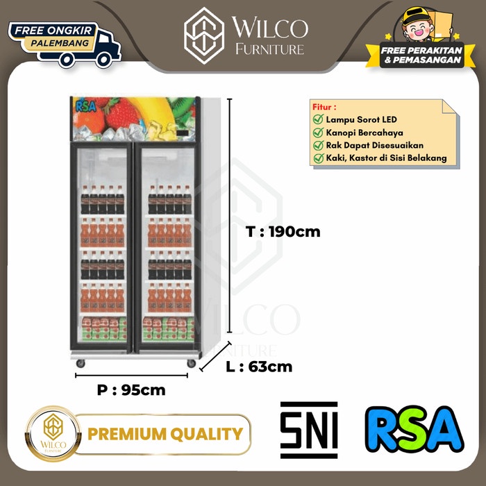 Display Showcase Coller RSA OPAL / Lemari Pendingin Minuman 2 Pintu
