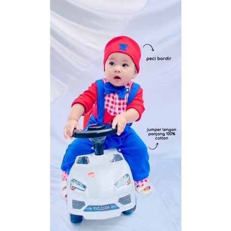 SERTIFIKASI SNI BABY SARKOCI / KOKO BEAR / BAIQ Baju Koko Peci Sarung Aqiqah Pergi Jalan Fashion Anak Bayi Cowok Laki Terlaris Lucu Murah Babeebabyshop