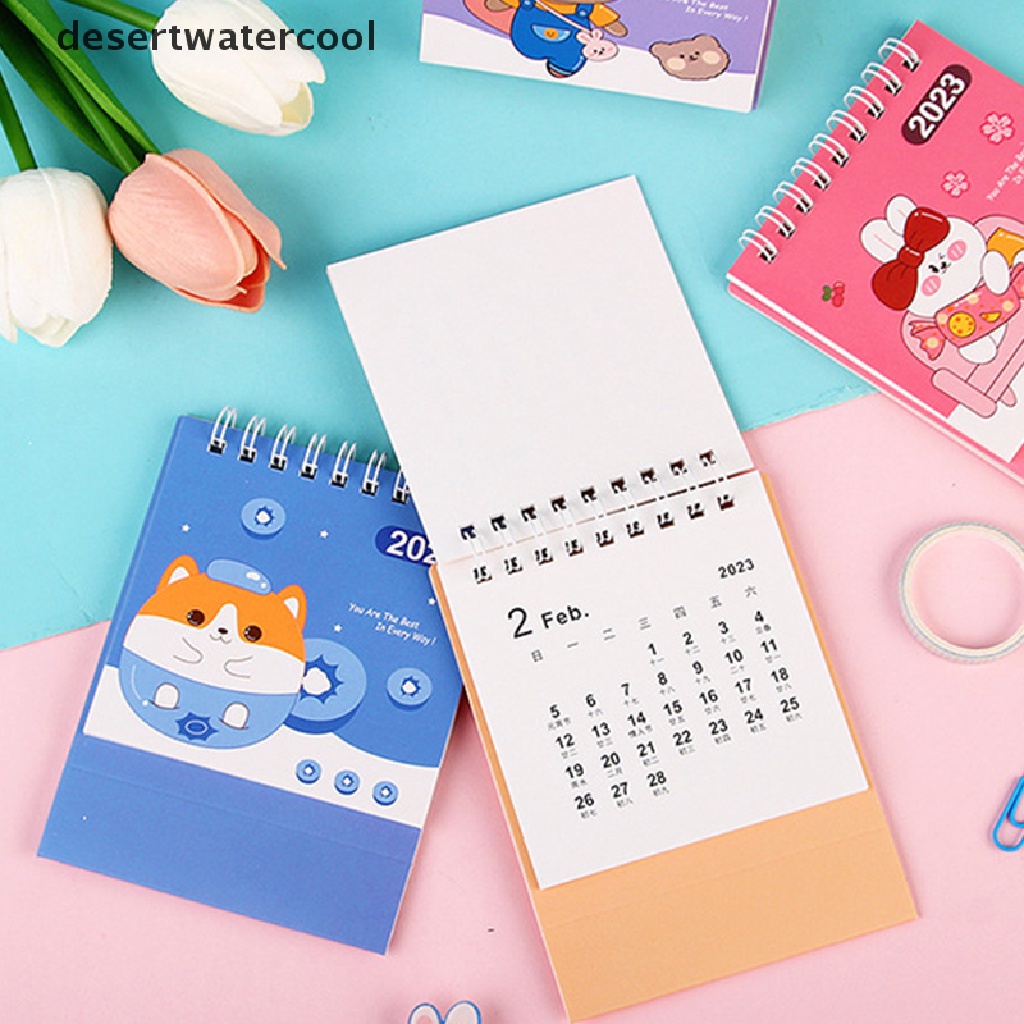 Deid 2023tahun Kelinci Kartun Lucu Kalender Meja Kalender Harian Jadwal Mingguan Planner Agenda Organizer Alat Tulis Halaman Putar Kalender Abadi Martijn