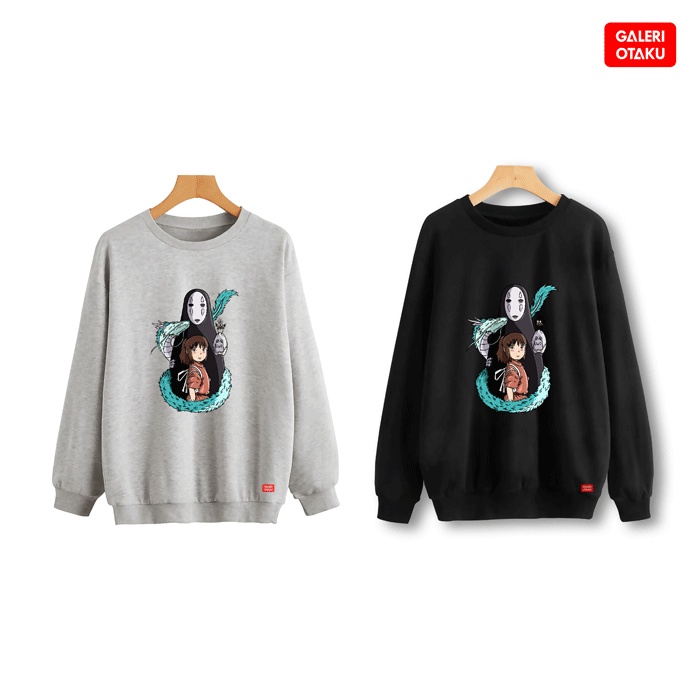 TERBARU SWEATER GIBLI STUDIO SPIRITED AWAY KAONASHI / NO FACE / TOTEBAG KAONASHI NO FACE SPIRITED AWAY GIBLI STUDIO / TOTEBAG CANVAS RESLETING / SWEATER CREW NECK GIBLI STUDIO