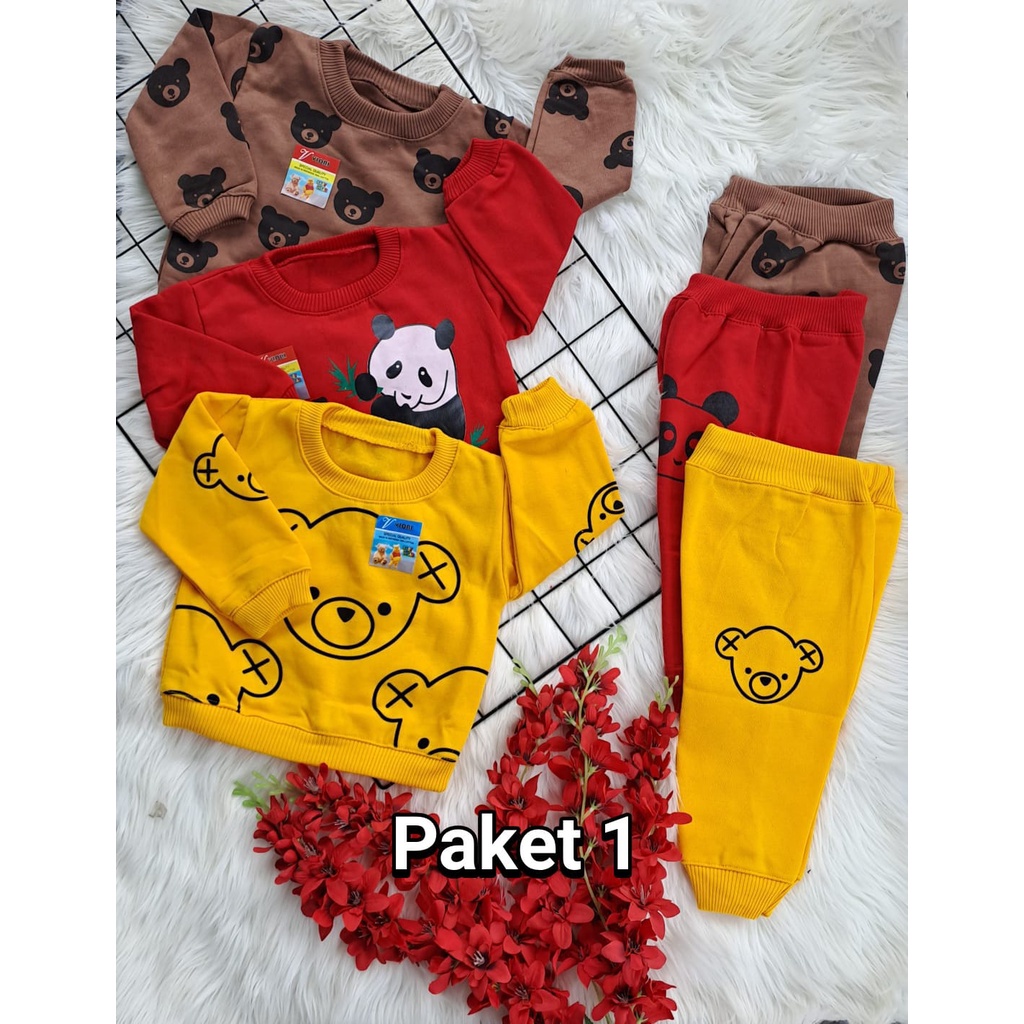 setelan sweater anak laki laki perempuan lengan panjang lucu murah 3-18 bulan 3 pcs PAKETAN HEMAT (6)