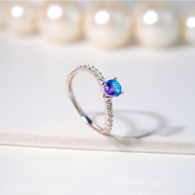 Cincin Emas Solitare Aurora Wavy - Toko Emas Gadjah