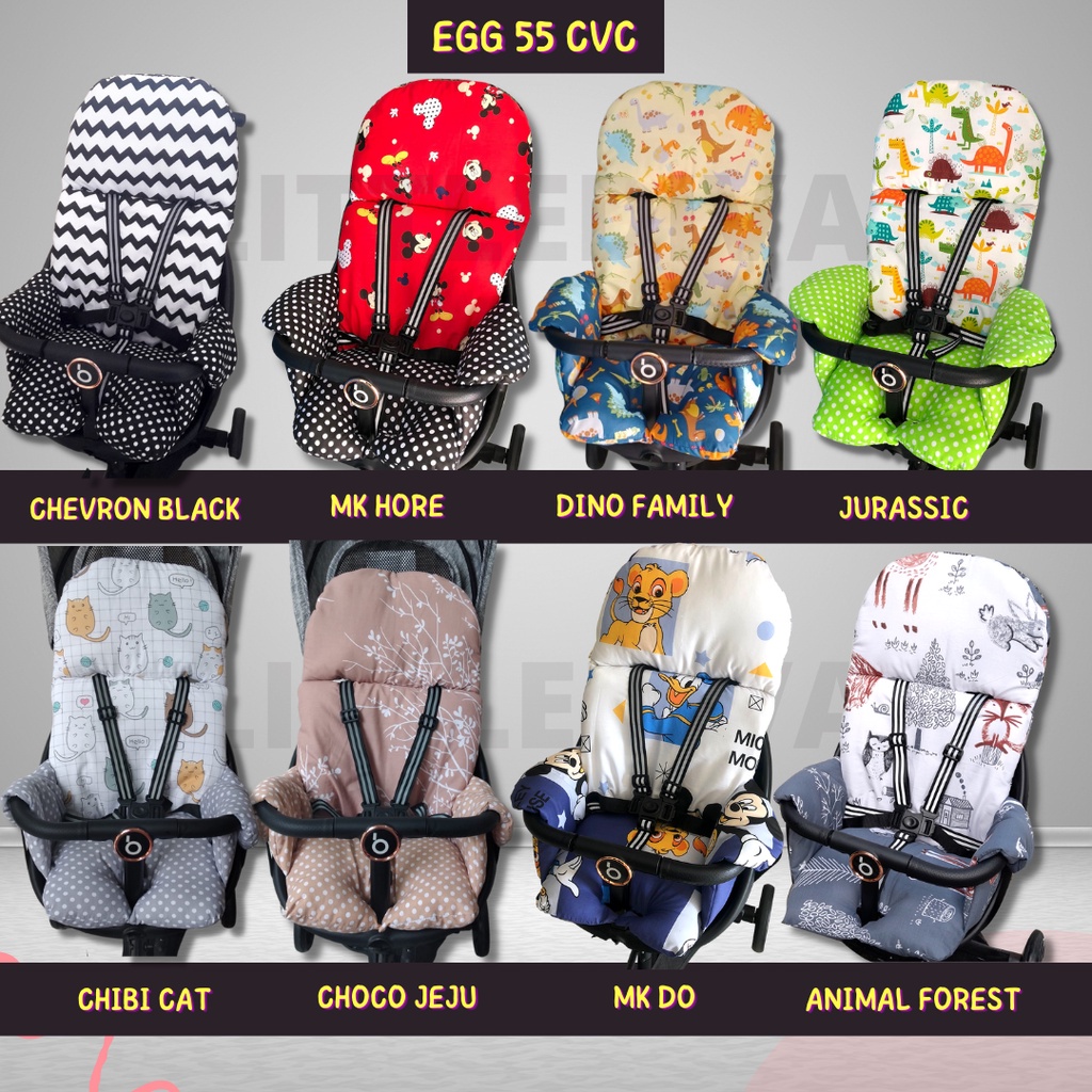 Stroller Pad EGG 50 - Alas Stroller TANPA TALI SEATBELT Bantalan stroller kereta dorong fit to Chris Ollis W1 Tour R+ Tours Rider Dx RiderDX baobaohao baobao V 9 V9