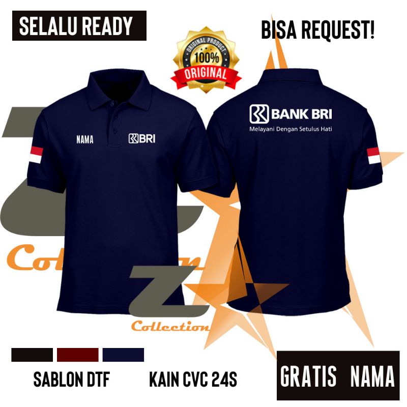 KAOS POLO BANK BRI / KAOS KERAH BRI / TSHIRT BANK BRI