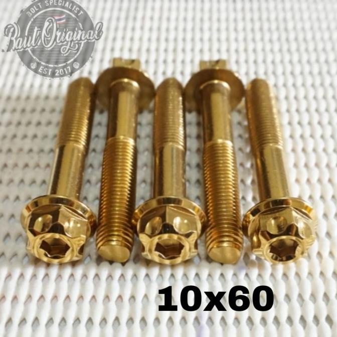 Baut probolt 10x60 gold new model drat 14 panjang 6cm Heng thailand sampoerna123 Berkualitas