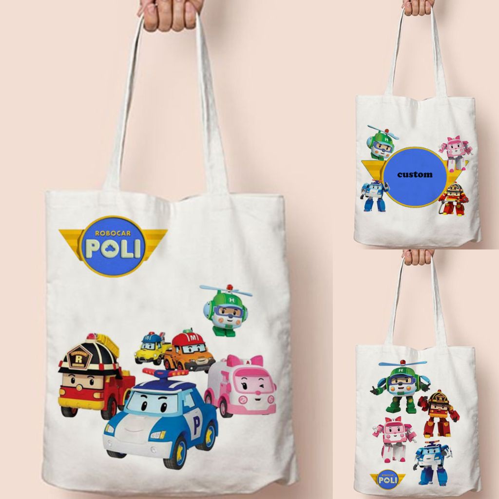 Totebag Tote Goodie bag Goodiebag Robocar Poli Tas Anak Sekolah Ulang Tahun Bingkisan Snack