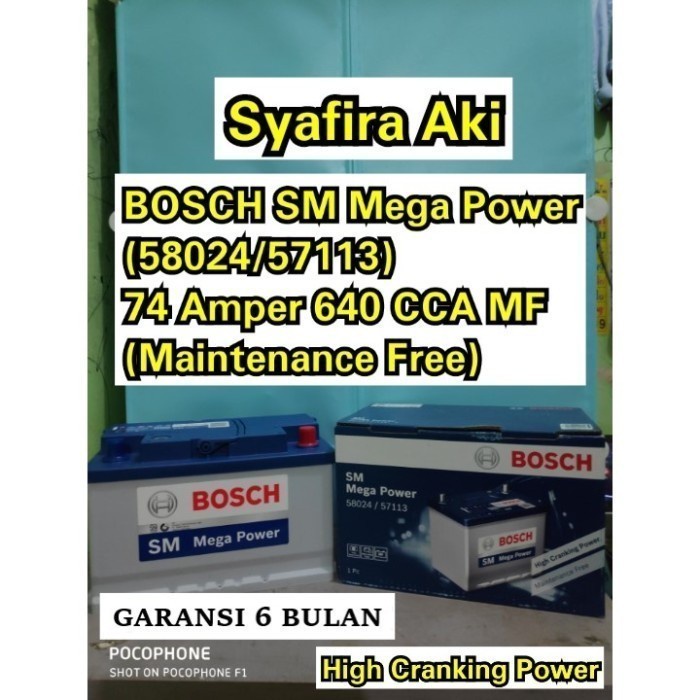 Aki Mobil Toyota Innova Reborn Diesel 58024 BOSCH Aki Kering 12V/74AH