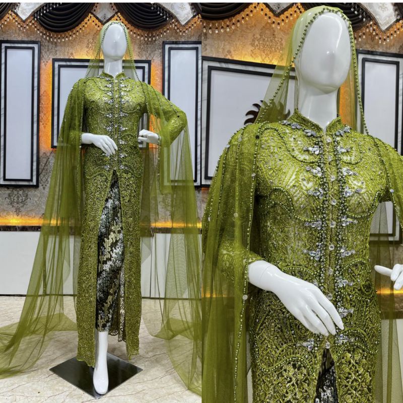 KEBAYA AKAD FULL PAYET SEMATA KAKI//KEBAYA TILE AKAR TRIDI//KEBAYA//GAUN