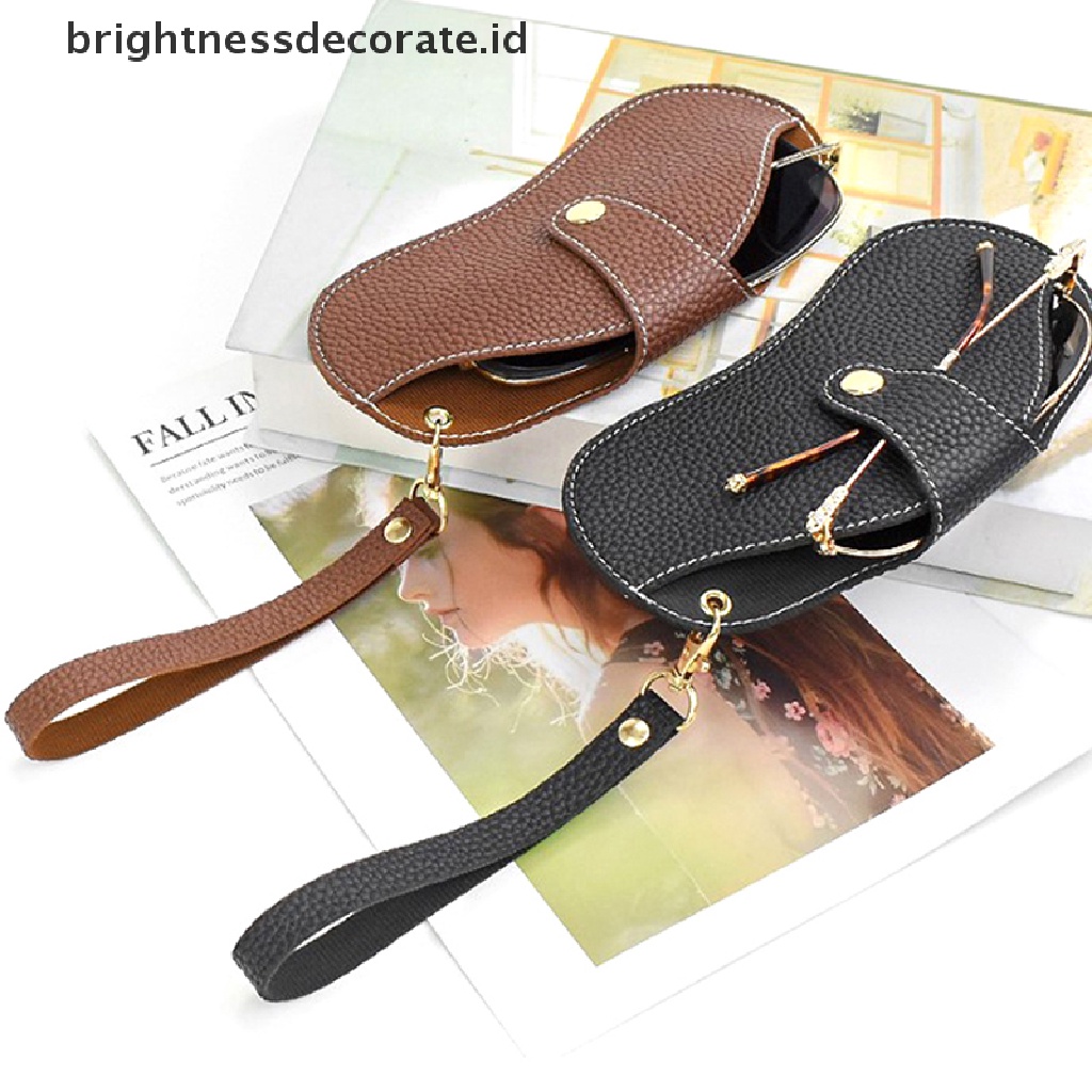 [Birth] Kesederhanaan Baru Snap Glasses Case PU Leather Eye Glasses Container Cover Portable Sunglasses Kotak Penyimpanan Ultra-Tipis Glasses Case [ID]