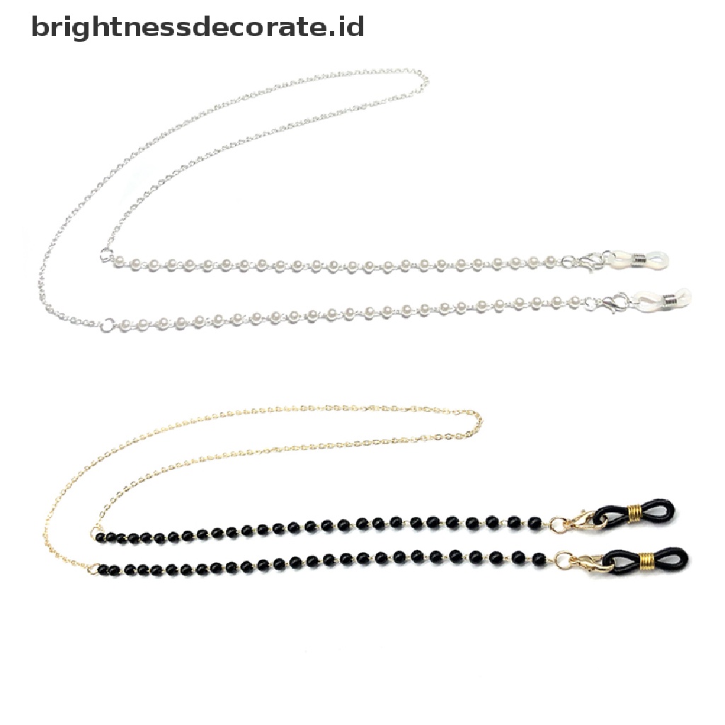 [Birth] Wanita Fashion Mutiara Kacamata Rantai Kacamata Rantai Anti Slip Lanyard Cord [ID]