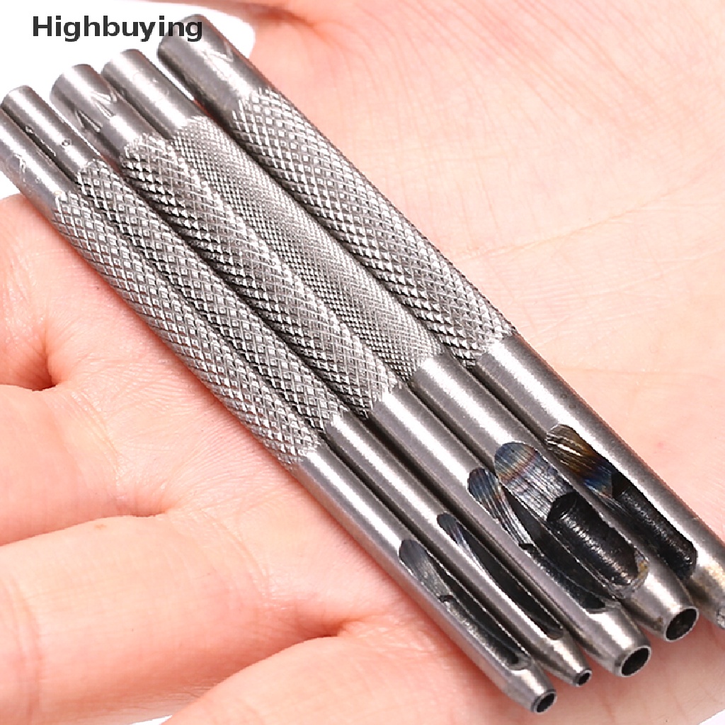 Hbid 5Pcs Kulit Bentuk Bulat Lubang Punch Kit Sabuk Watch Band Hollow DIY Alat Dengan Kotak Glory