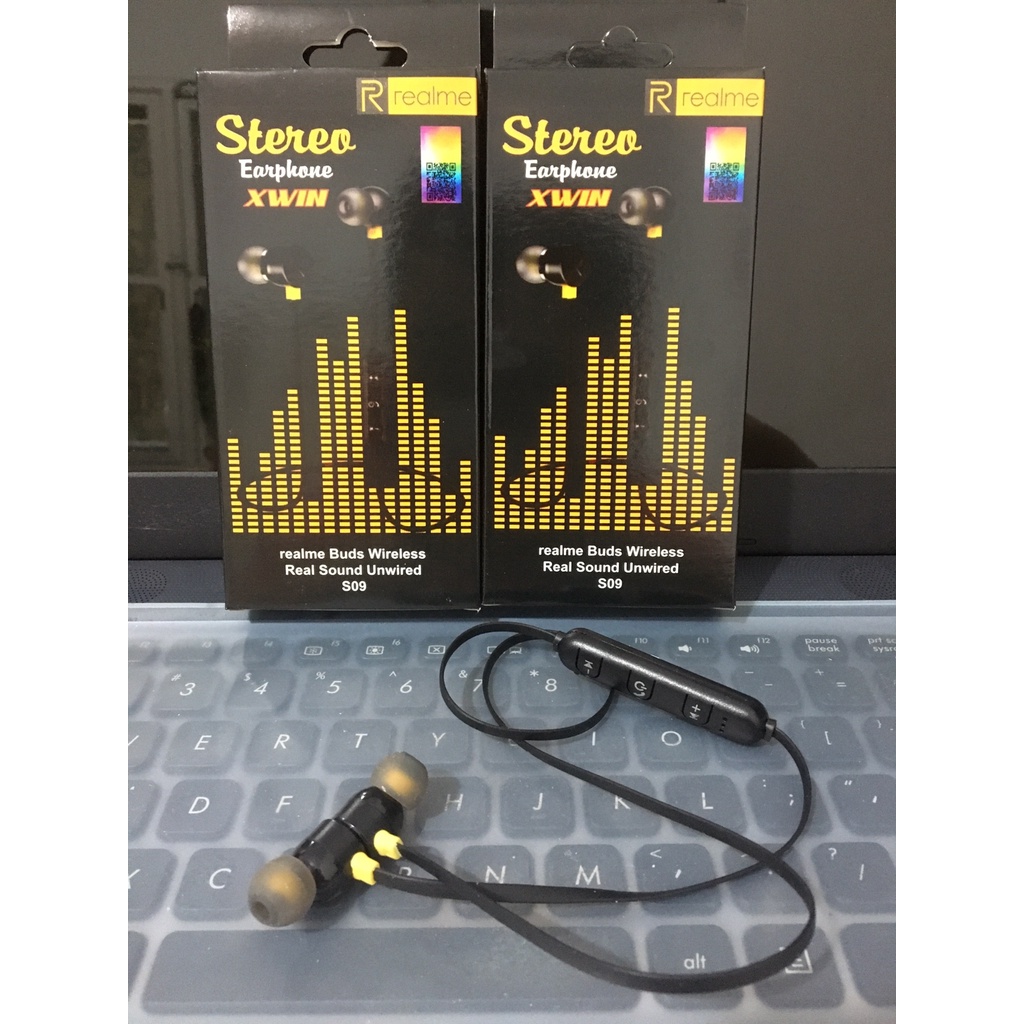 Headset bluetooth realme / headset bluetooth magnet / headset realme buds wireless S09 super Extra BASS