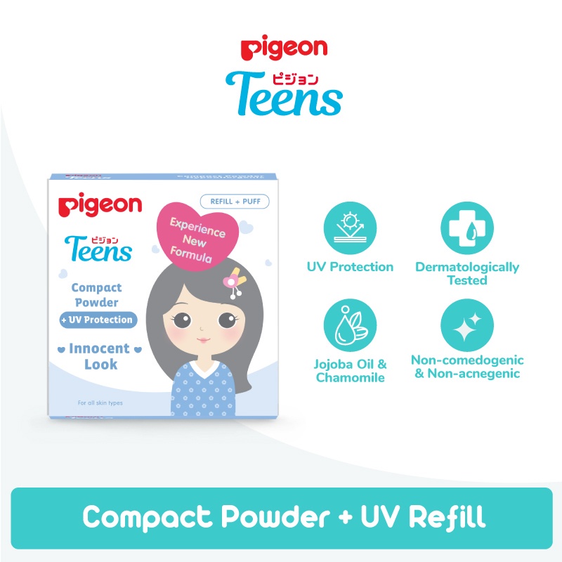 Pigeon Teens Refill Compact Powder + UV Protection Refill Bedak Padat Remaja 14g