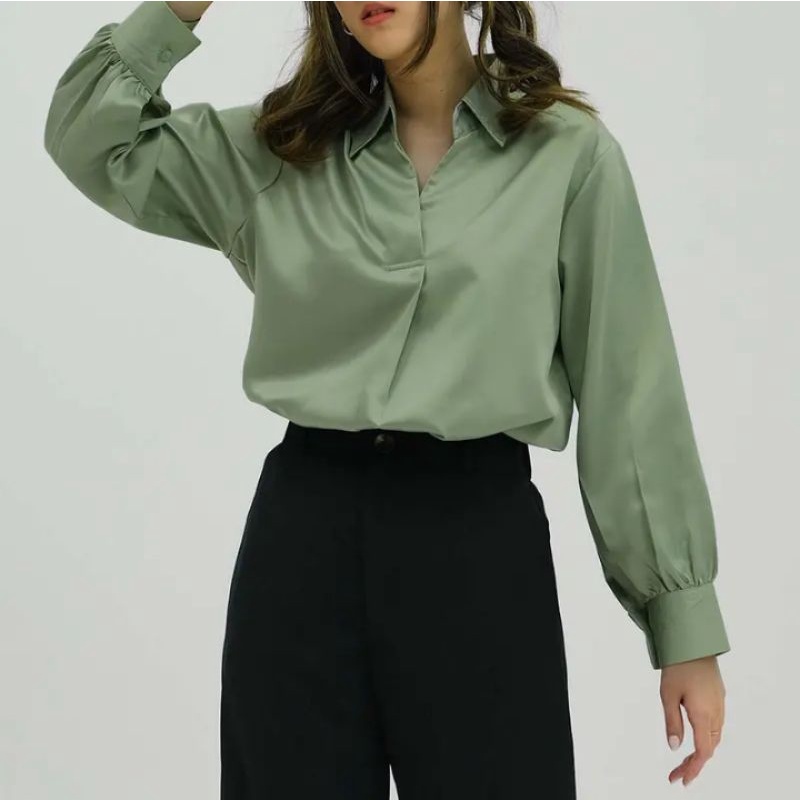 kemeja silk wanita (satin) *PRELOVED*