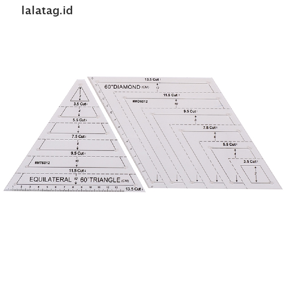 [lalatag] Quilg Patchwork Ruler Segitiga Belah Ketupat Hexagon Acrylic Template Alat Jahit [ID]