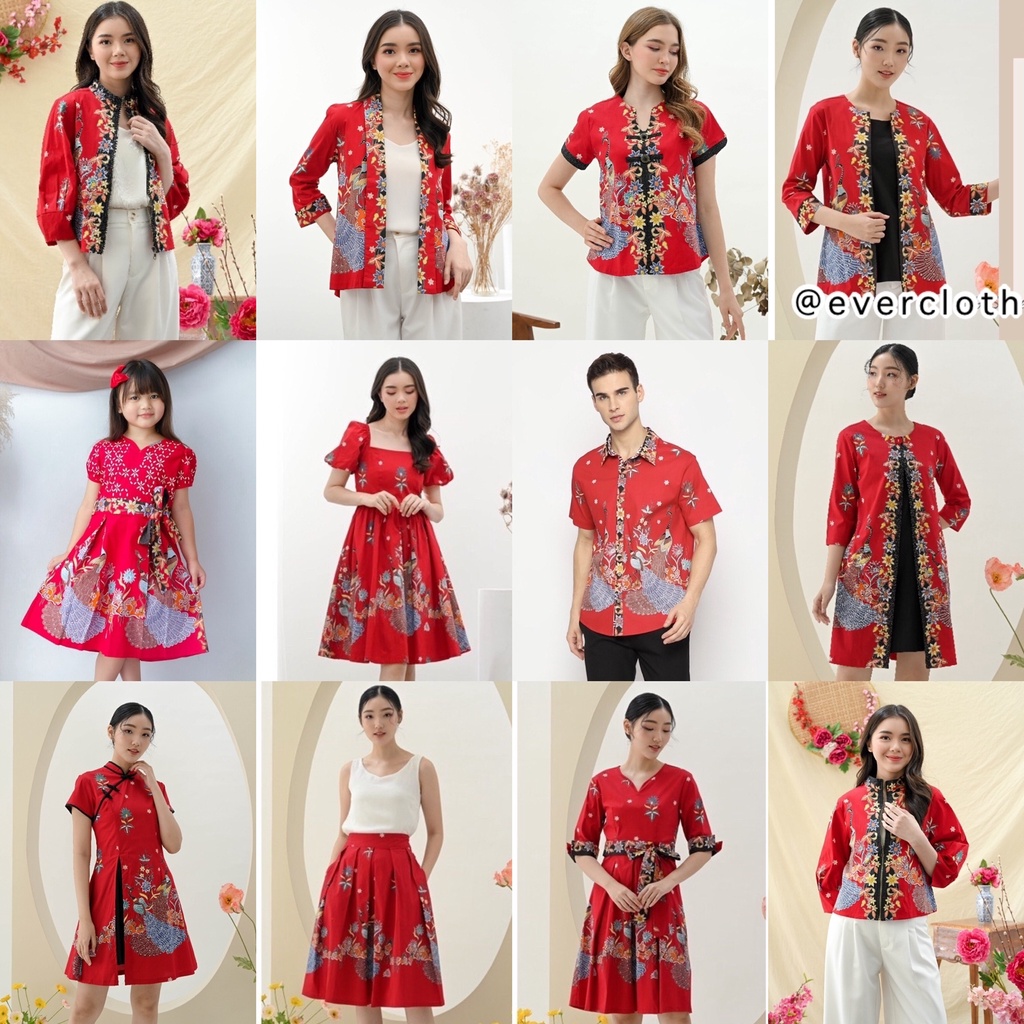 Evercloth Javier Kemeja Batik Pria Lengan Pendek VM Cheongsam Changsan em Batik Cowok Baju Batik Laki-Laki Slim Fit Batik