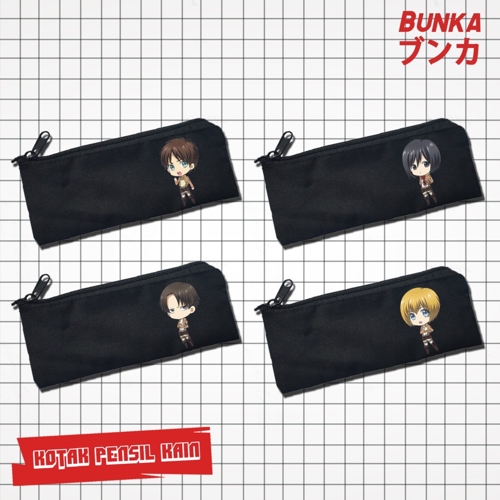 

Pouch Tempat Pensil Anime Shingeki no kyojin attack on titan Murah Bahan Kain Souvenir Pernikahan Bisa Bayar Ditempat cod