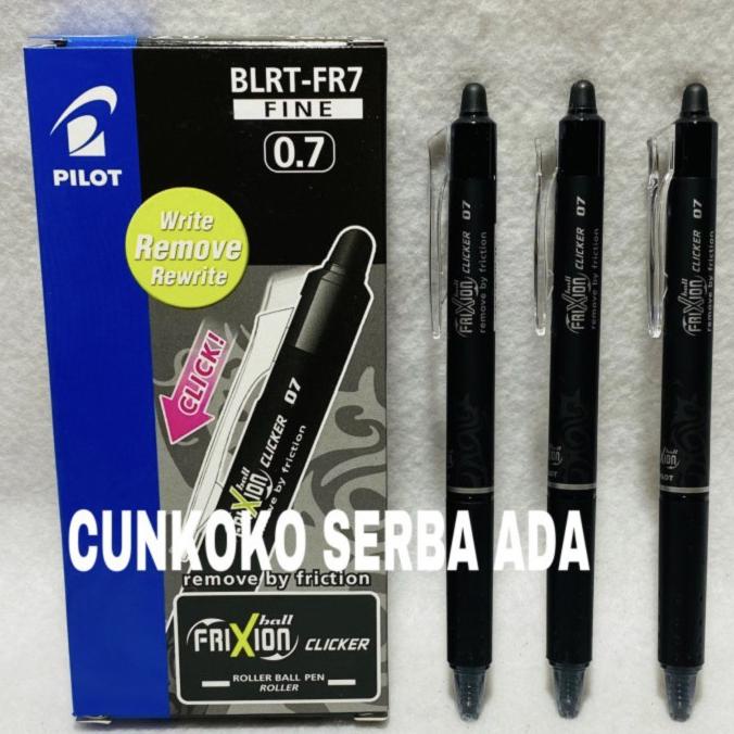 

PULPEN PILOT FRIXION CLICKER BLRT-FR7 0.7 MM HITAM / 1 BOX ISI 12 PCS