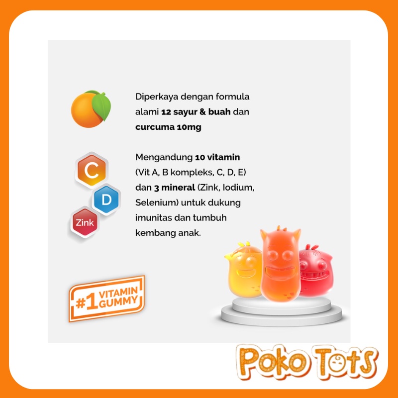 Youvit Multivitamin Anak Isi 7 &amp; 30 Gummies With Vitamin C, D, Zink Sayur dan Buah Suplemen Imunitas Tubuh Anak WHS