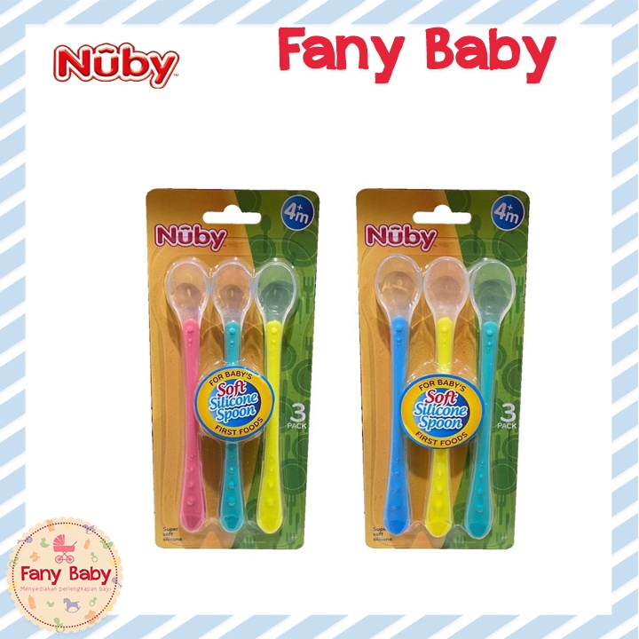 NUBY 3PK SILICONE WEANING SPOON