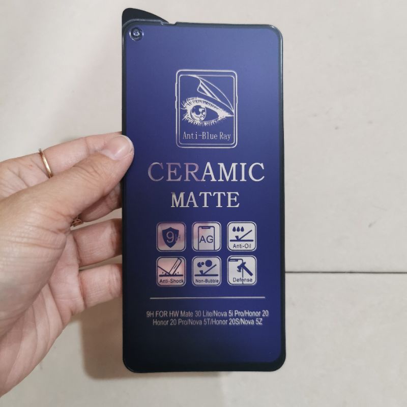 ANTIGORES HUAWEI HONOR 20 / HONOR 20 PRO / HONOR 20S MATTE BLUE KERAMIK ANTI GORES ANTI RADIASI ANTI BLUE