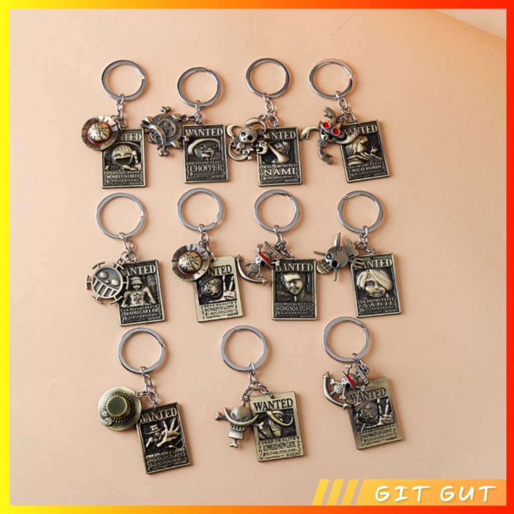 Keychain Gantungan Kunci One Piece Luffy Wanted Poster