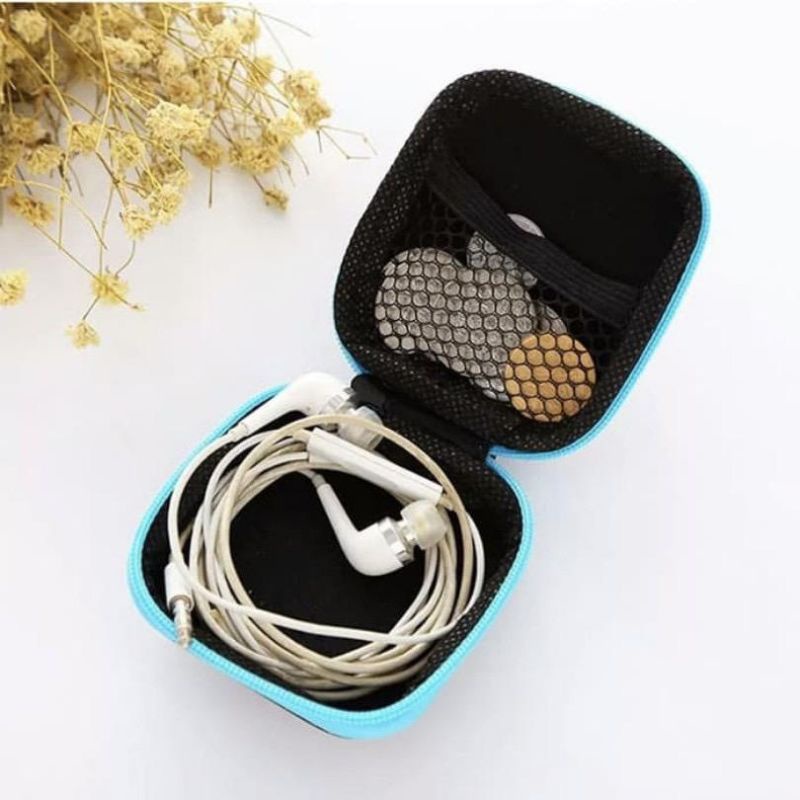 Travel Pouch Dompet Persegi Case Organizer Tempat Headset Koin Kunci Kotak Penyimpanan