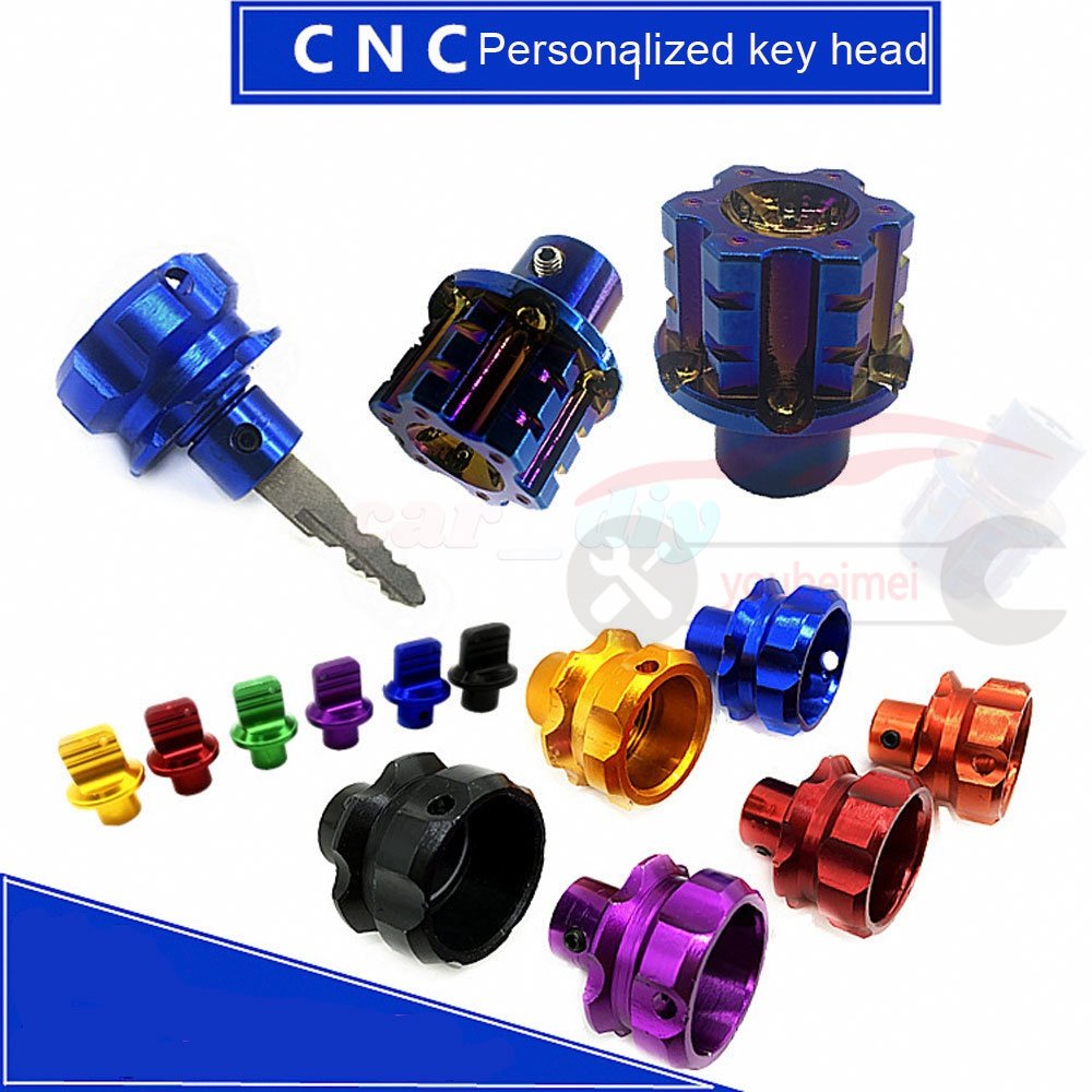 Gantungan Kunci Universal Motor Dimodifikasi Key Cover CNC Mata Kunci Segi Lima Hexagon Head Cover Kunci Hias Ring Aksesori Mobil