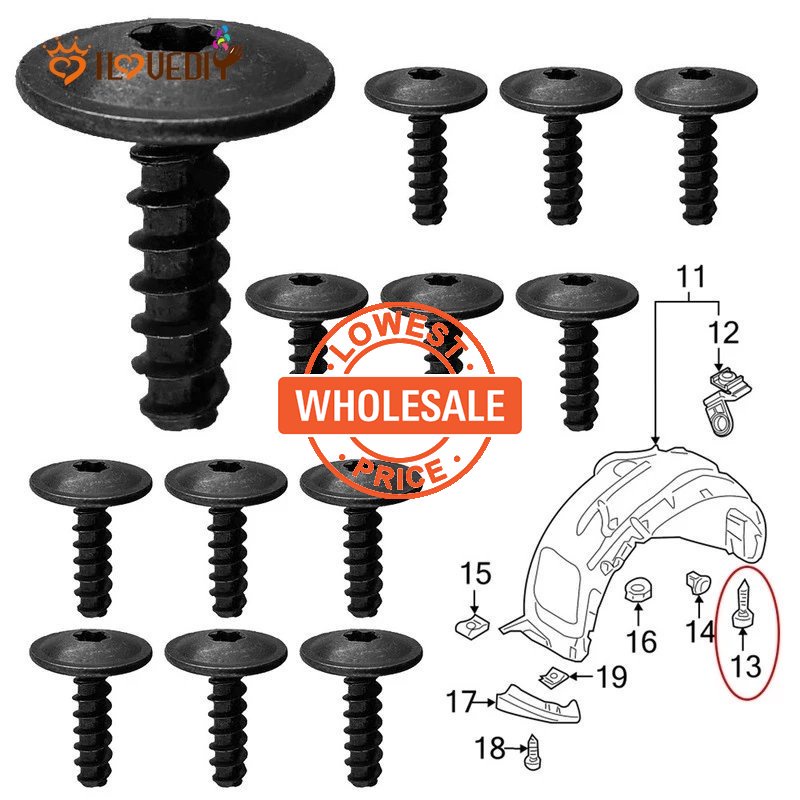 [Harga Grosir]Sekrup Torx Pelindung Splash Bahan Nilon Untuk Bawah Roda Mobil VW Audi