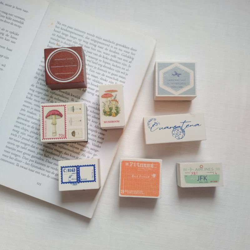 Hazzel Stempel Kayu Vintage Vol.2 - Rubber Stamp Collection for Journaling
