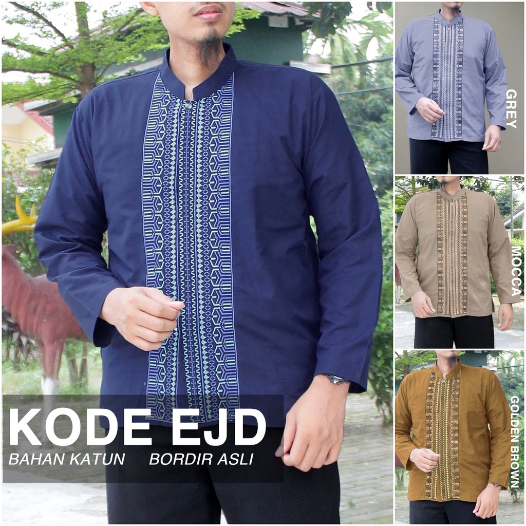 [SALE] Baju Koko Pria Dewasa Lengan Panjang Busana Muslim Berkualitas kode EJD bahan katun bisa GROSIR