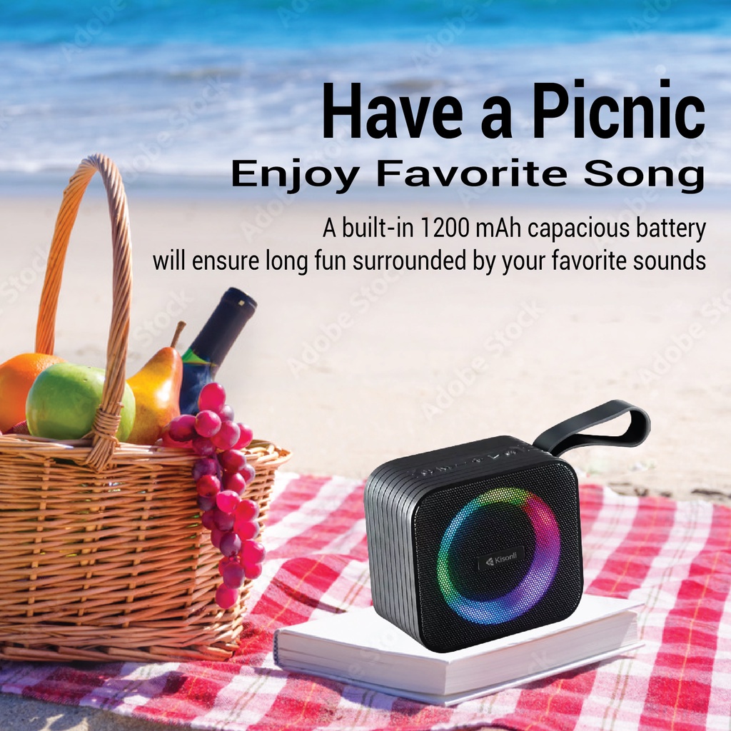 Speaker S13 Kisonli Bluetooth 5.0 8W RGB Light Rhyme Garansi Resmi 1 thn - XOBOX