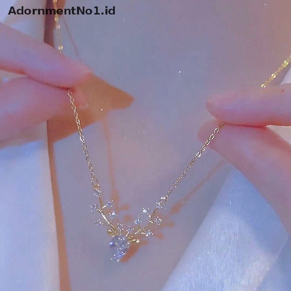 [AdornmentNo1] Fashion Perhiasan Satu Rusa Memiliki Anda Elk Kecil Kalung Untuk Wanita High-end Temperamen Liar Tulang Selangka Rantai Liontin Hadiah Ulang Tahun [ID]