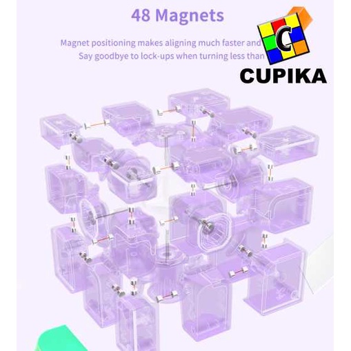 Rubik Gan UV COATED Mirror M Magnetic 3x3 Purple 3x3x3 Ungu Original