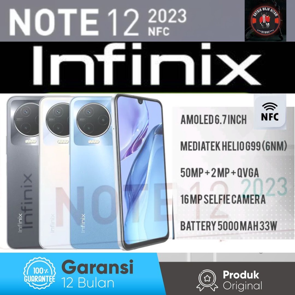 INFINIX Note 12 2023 RAM 8/128GB RAM8/256GB Garansi Resmi
