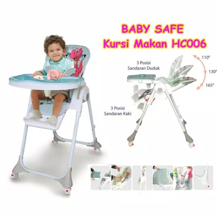 Kursi Makan Baby Safe Deluxe High Chair Hc006 / Kursi Makan Bayi