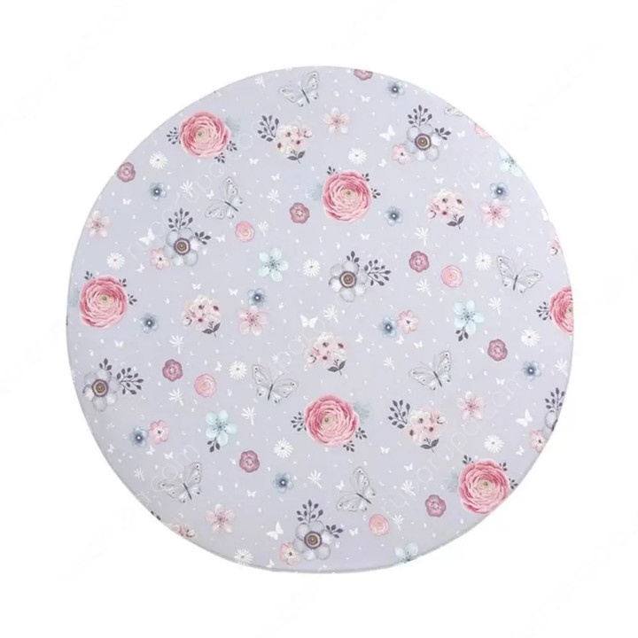 Baby Care PVC Playmat Round Matras Bayi - Flowers