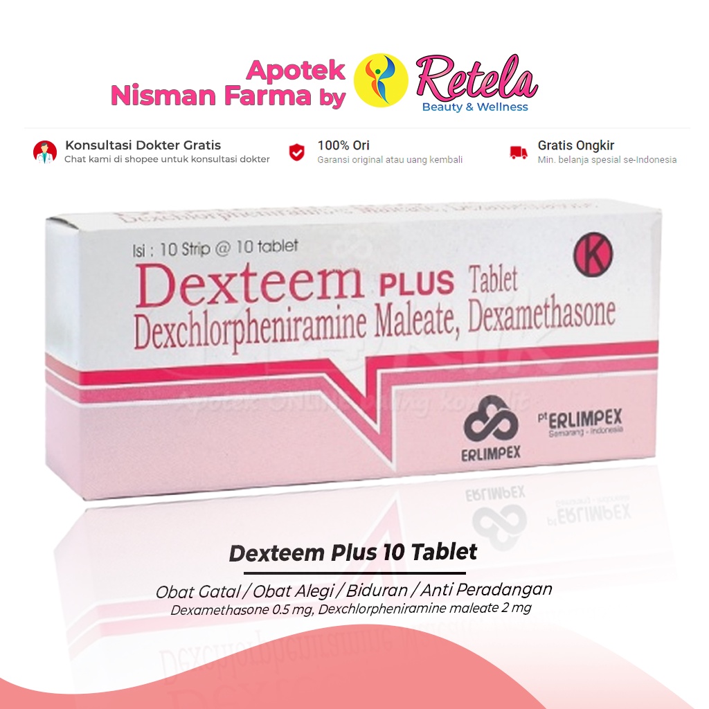 Jual Dexteem Plus 10 Tablet Obat Gatal Obat Alegi Biduran Anti