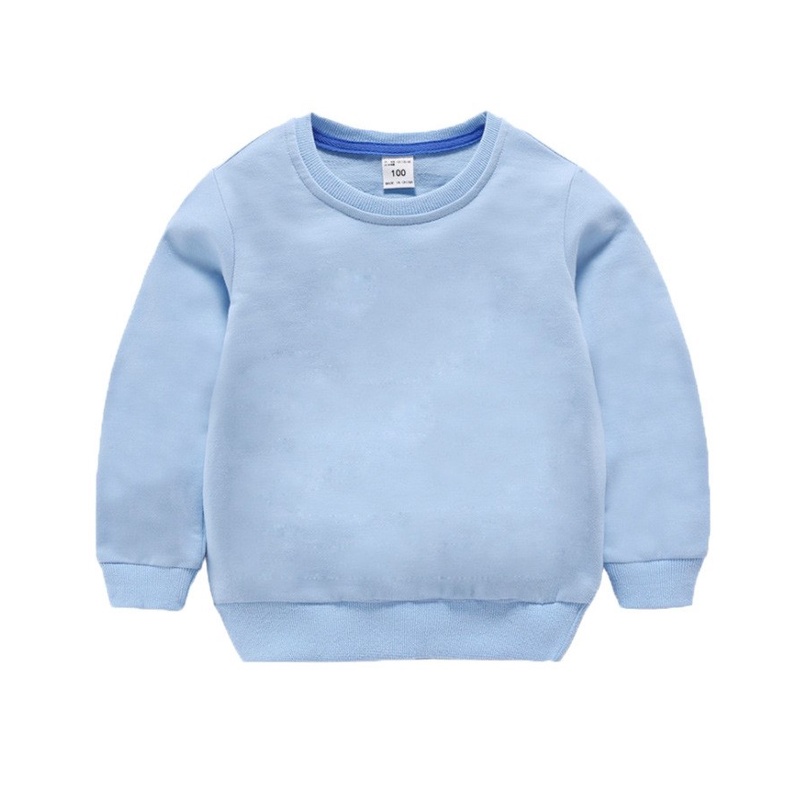 Basic Polos Sweater  Untuk Anak Laki laki &amp; Perempuan Bahan Fleece Size M-Xl (Usia 2-10 th )