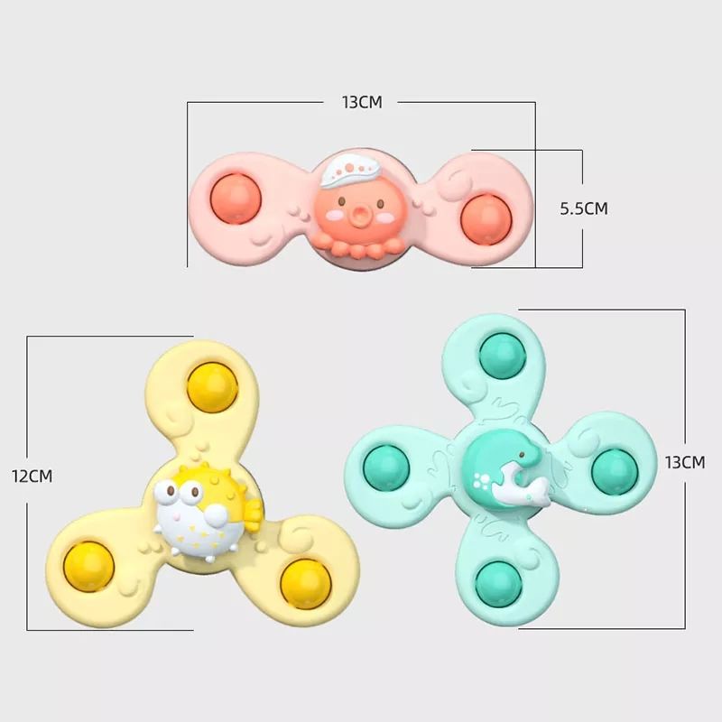 Mainan Spinner Bayi Fidget Karakter Rattle Teether