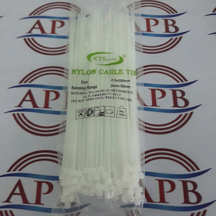 

```````] Ktsp - Kabel ties 2,5 x 200 mm / 100 pcs Putih
