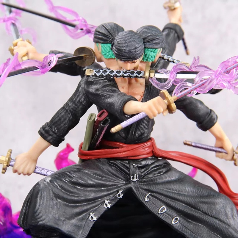 40cm ONE PIECE POP Roronoa Zoro Ryu Asura PVC Action Figure Anime Karakter Model Boneka Mainan