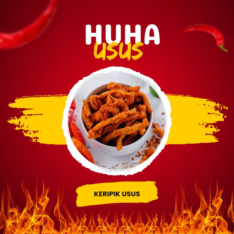 

Huha | snack keripik usus pedas daun jeruk viral