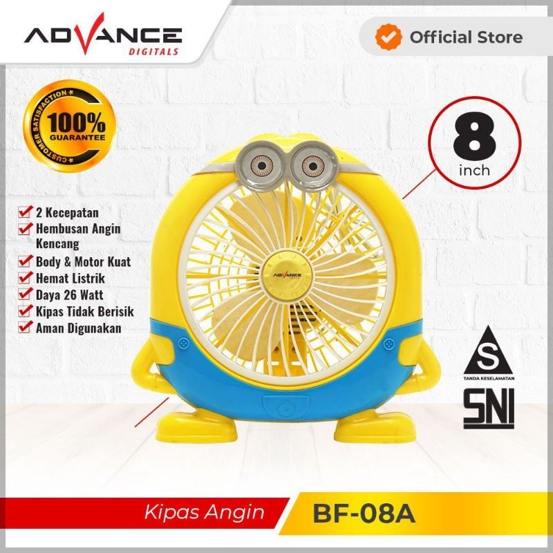 ADVANCE Kipas Angin  BF-08A 8 Inci Karakter MINION Low Watt