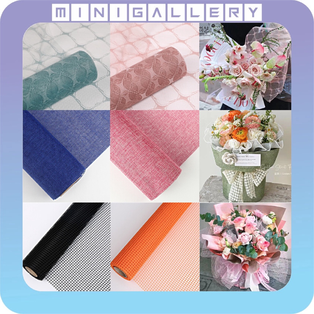 

Kain Goni Roll Jute Korean Tile Jaring Polynet Polos Roll Kertas Buket Bunga Pembungkus Bunga KB6273